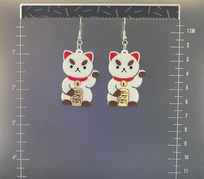 Lucky Puppycat Dangle Earrings