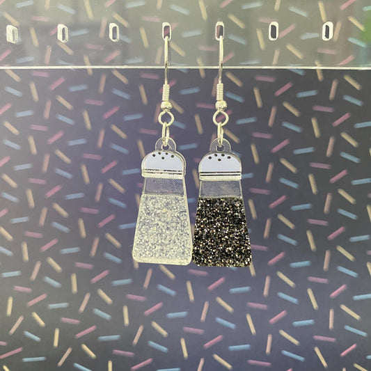 Salt & Pepper Dangle Earrings