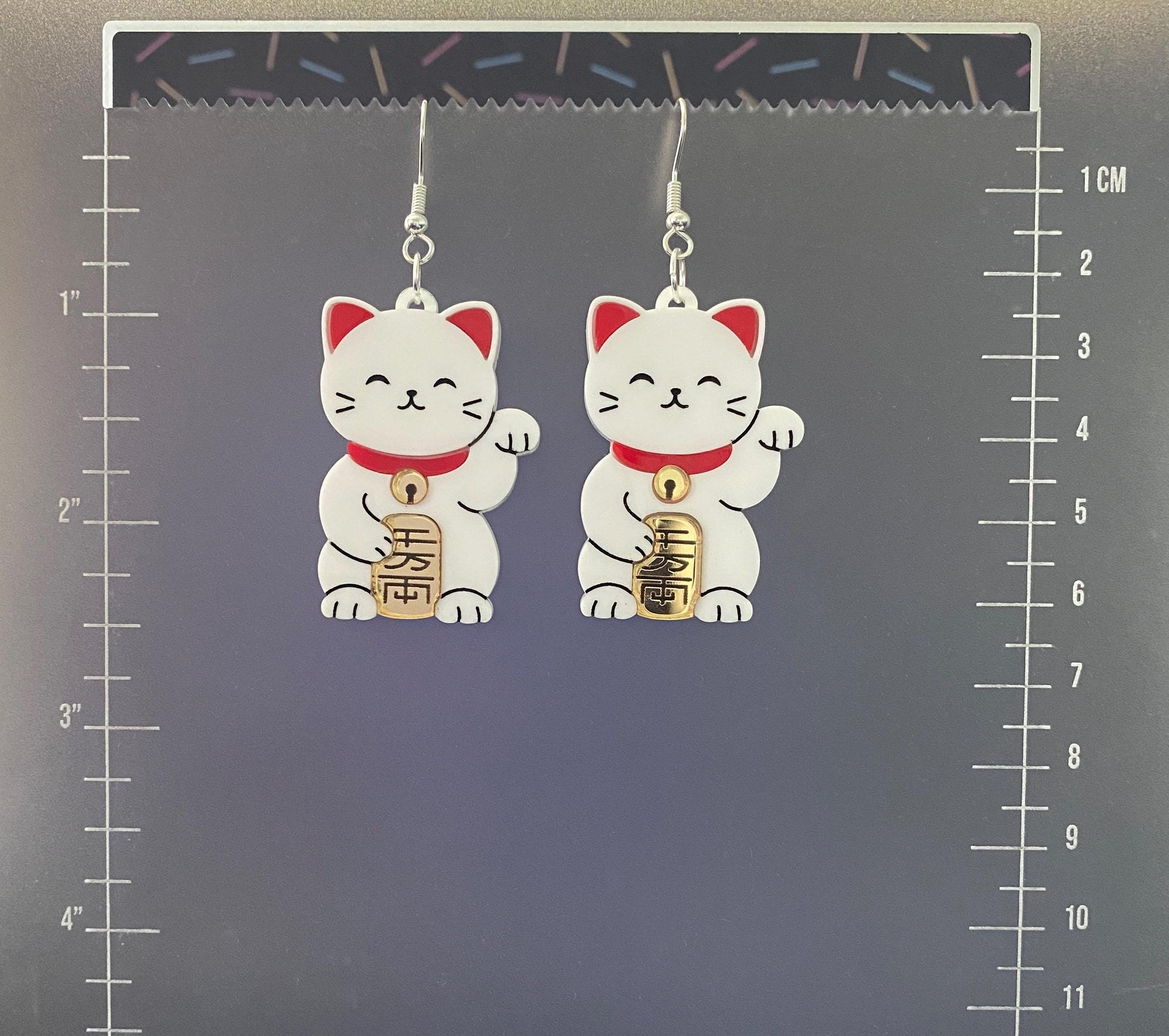 Lucky Cat Dangle Earrings