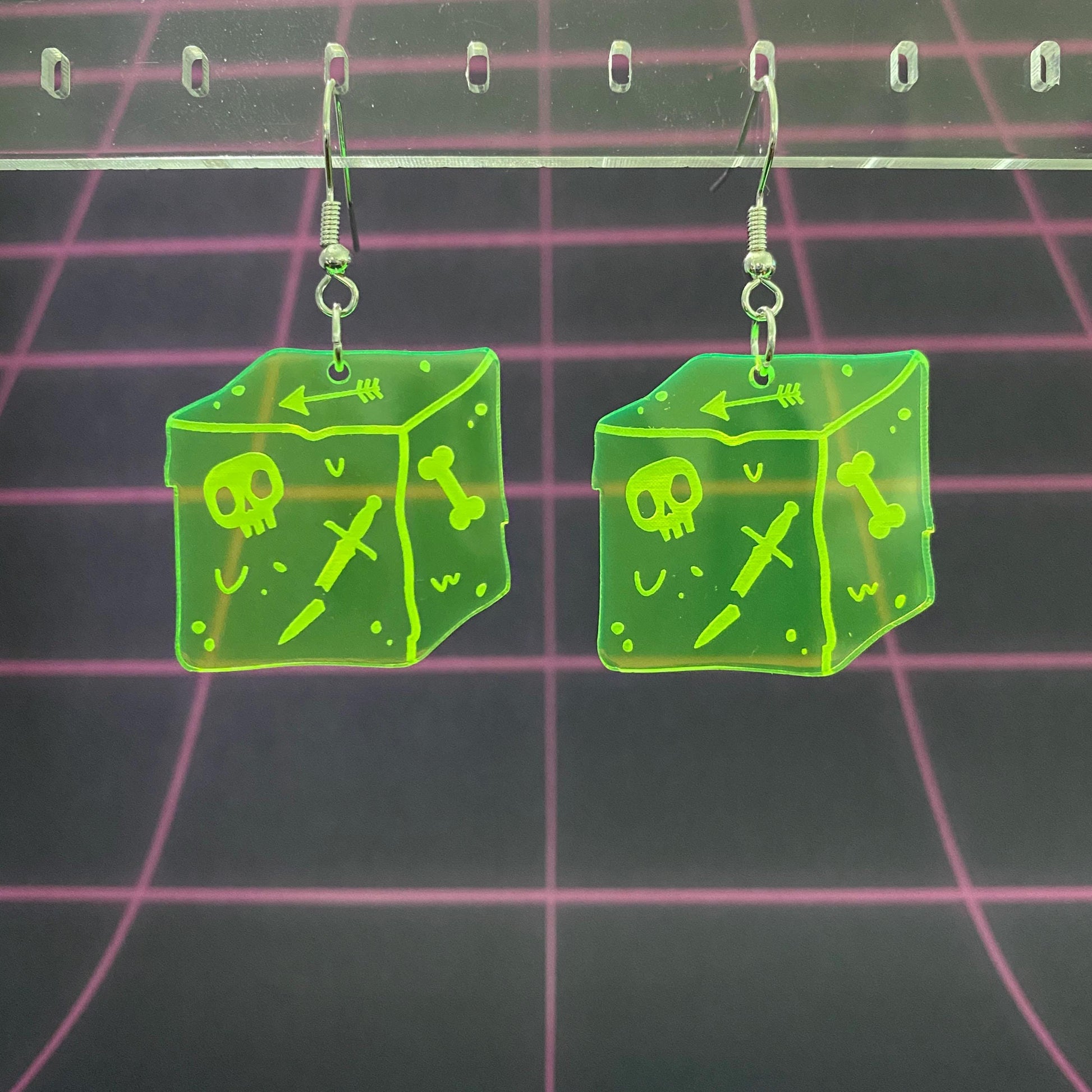 Gelatinous Cube Dangle Earrings