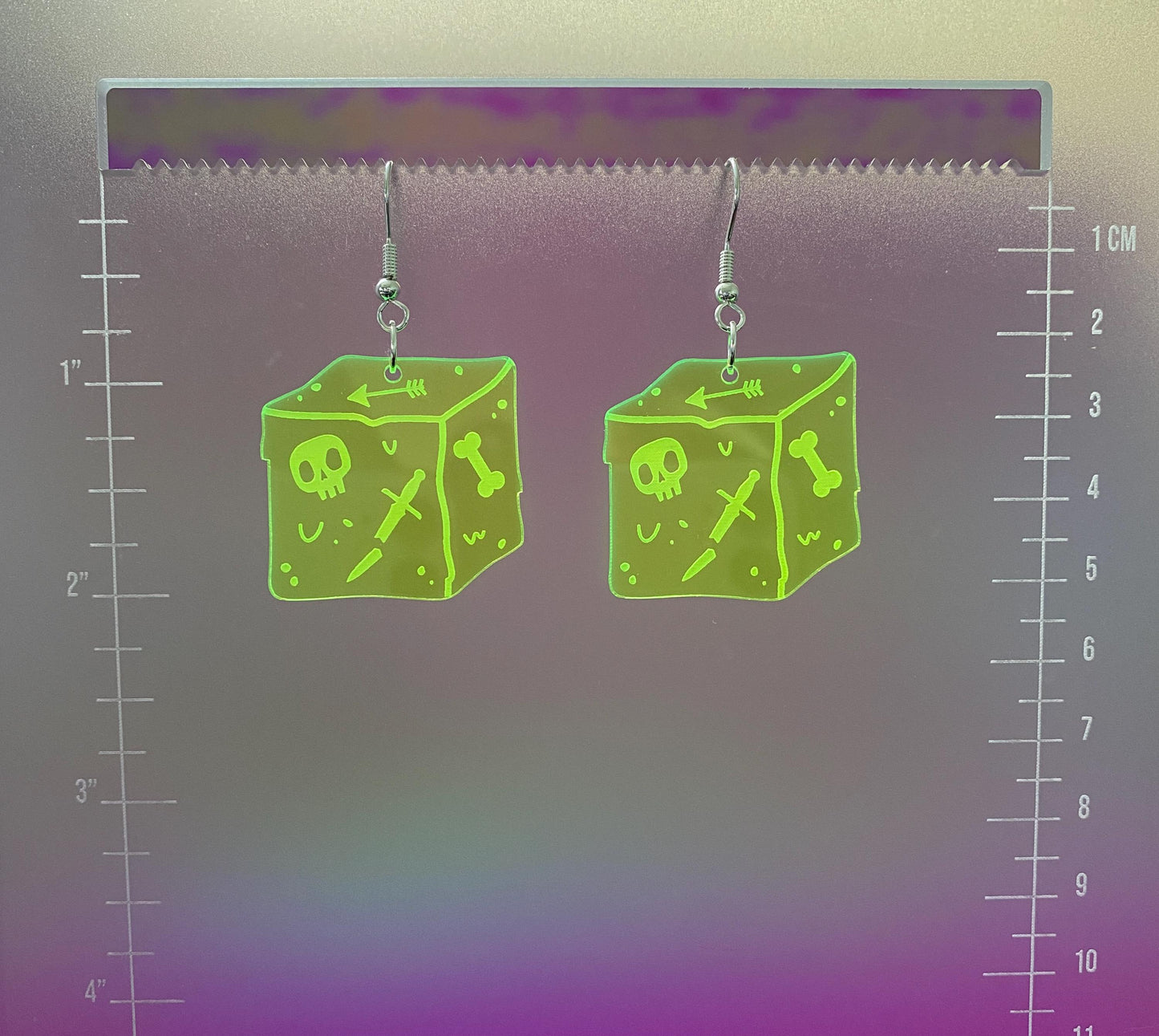 Gelatinous Cube Dangle Earrings