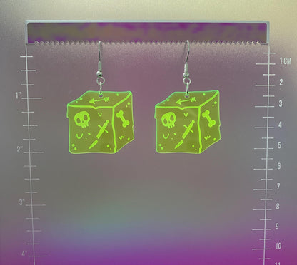 Gelatinous Cube Dangle Earrings