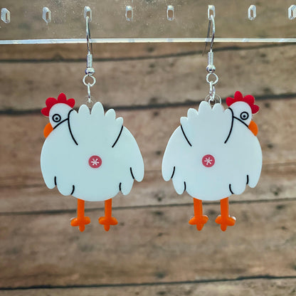 Chicken Butt Dangle Earrings