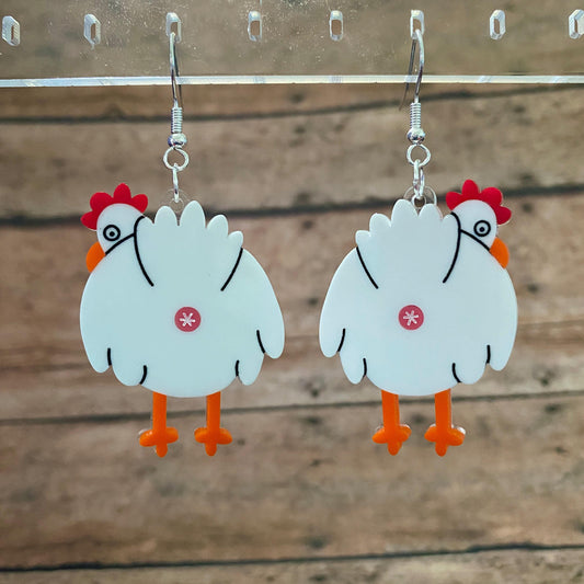 Chicken Butt Dangle Earrings
