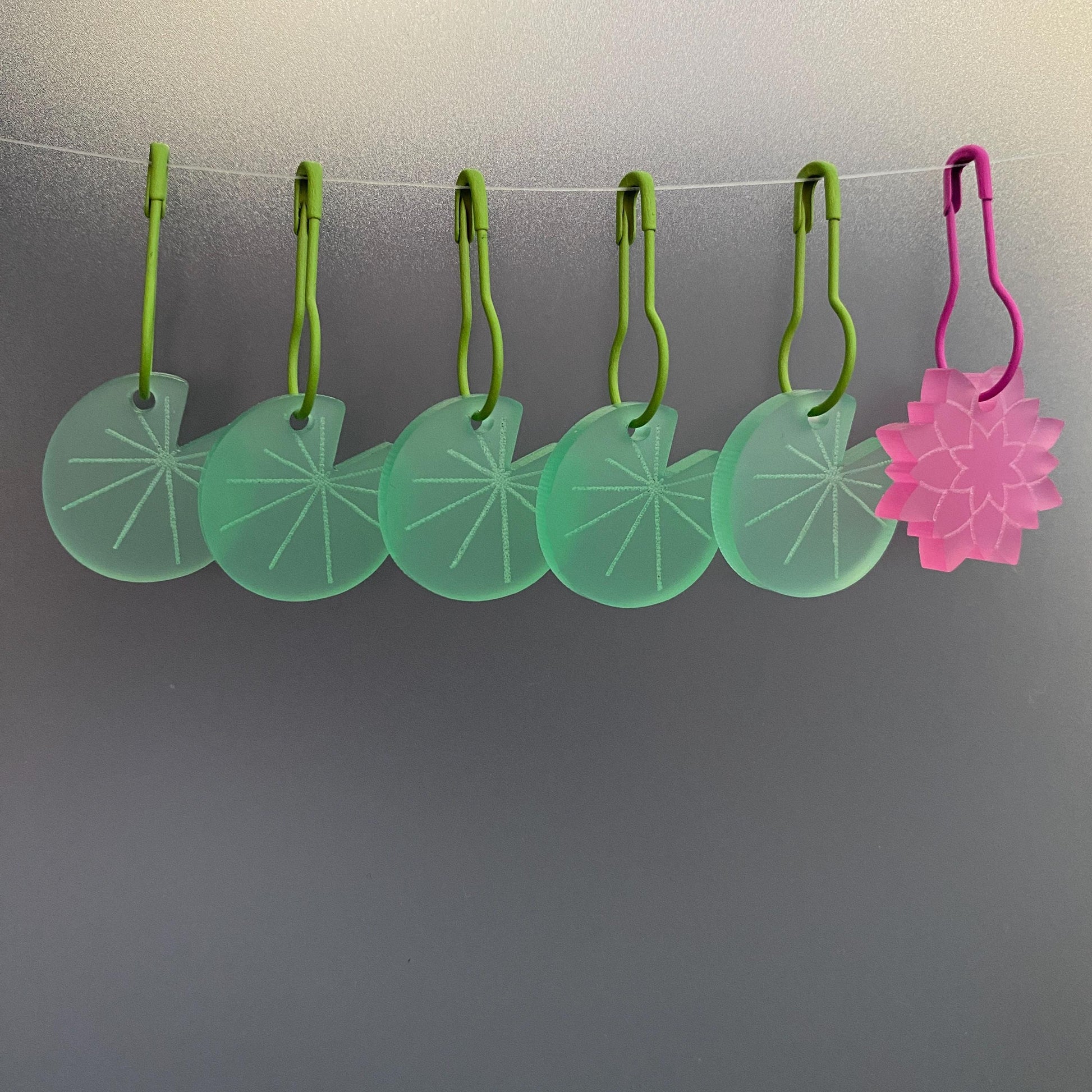 Lily Pad and Lotus Stitch Markers