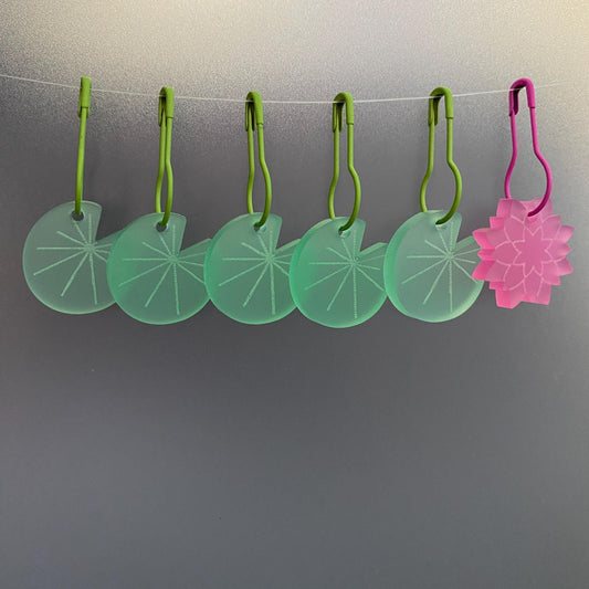 Lily Pad and Lotus Stitch Markers