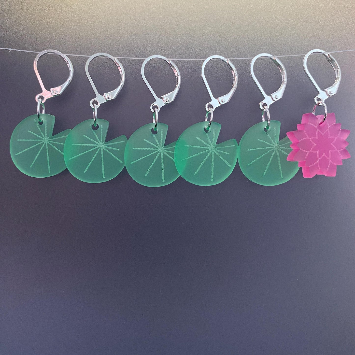 Lily Pad and Lotus Stitch Markers