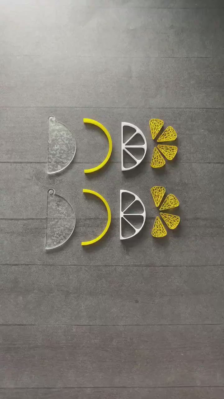 Half Citrus Slice Dangle Earrings