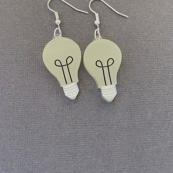 UV Reactive Light Bulb Dangle Earrings