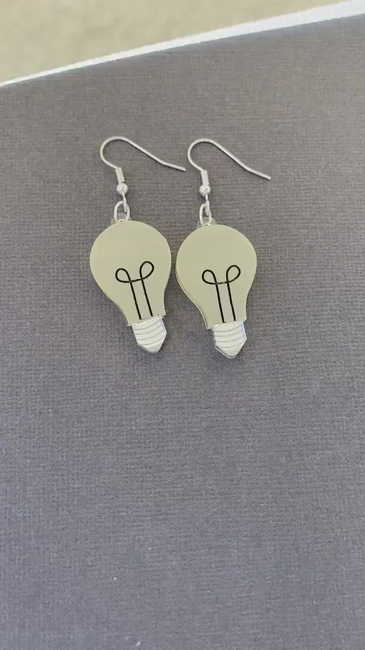 UV Reactive Light Bulb Dangle Earrings